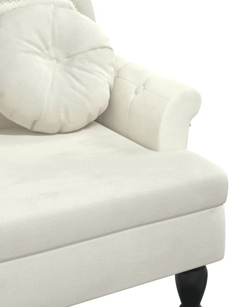 vidaXL Sitzbank mit Kissen Creme 120,5x65x75 cm Samt 372147 Bild 6