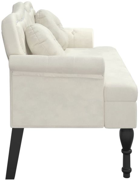 vidaXL Sitzbank mit Kissen Creme 120,5x65x75 cm Samt 372147 Bild 4