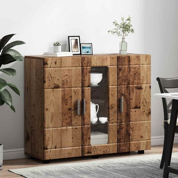 vidaXL Sideboard mit Regal Altholz 55,5 x 29 x 100 cm Holzwerkstoff 880309 Bild 3