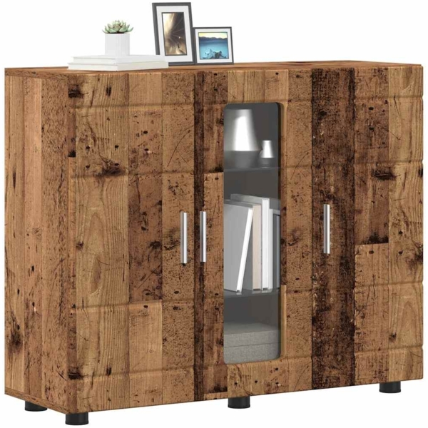 vidaXL Sideboard mit Regal Altholz 55,5 x 29 x 100 cm Holzwerkstoff 880309 Bild 2