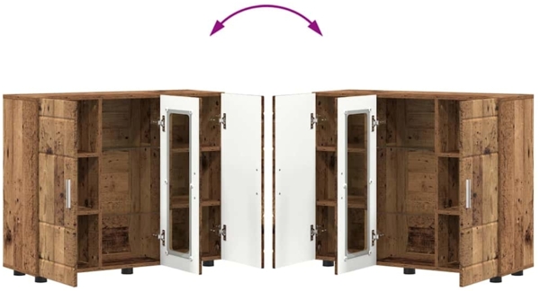 vidaXL Sideboard mit Regal Altholz 55,5 x 29 x 100 cm Holzwerkstoff 880309 Bild 10