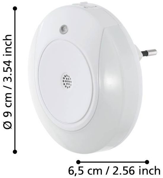 Eglo LED Nachtlicht Tineo weiß Ø 9 cm warmweiß
