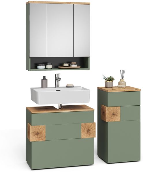 Badmöbel-Set Eden Grün/Artisan 3 Teile Vicco Bild 6
