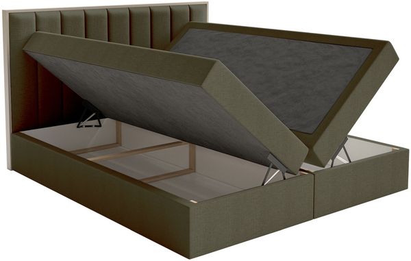 Selsey 'Togents' Boxspringbett 180x200 mit Stauraum und Topper, hydrophobe Chenille, dunkelgrün Bild 4