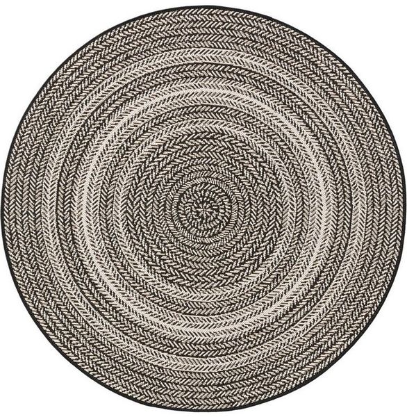 benuta Outdoorteppich Metro, rund, Höhe: 5 mm, In- & Outdoorteppich, Robust für Garten, Terrasse, Balkon, Küche