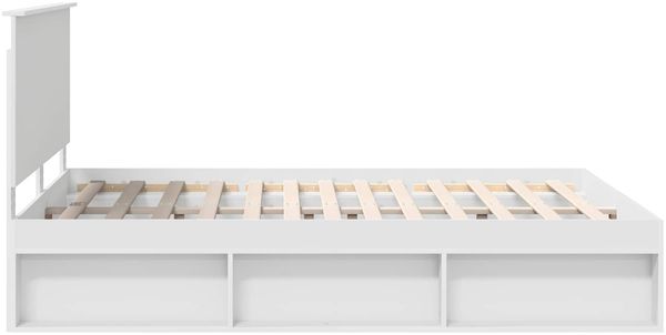 vidaXL Bettrahmen mit Kopfteil Weiß 150 x 200 cm Massives Kiefernholz 3410992 Bild 8