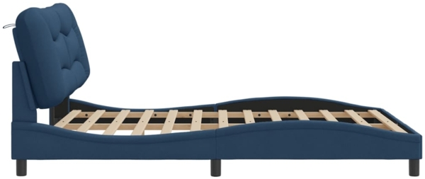 vidaXL Bettgestell ohne Matratze "Hvar" Blau 160x200 cm Stoff 3207785 Bild 4