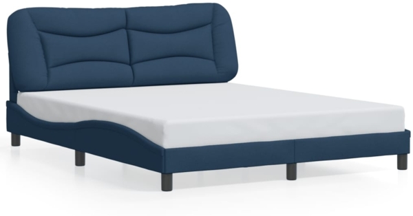 vidaXL Bettgestell ohne Matratze "Hvar" Blau 160x200 cm Stoff 3207785 Bild 1