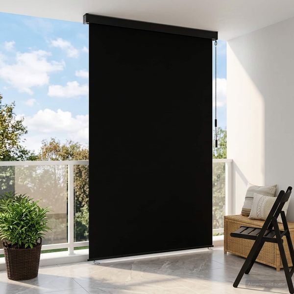 vidaXL Rollo Schwarz 80 x 250 cm Stoff und Aluminium 42037172
