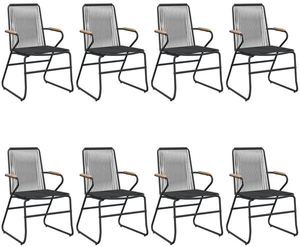 vidaXL 9-tlg. Garten-Essgruppe Schwarz PVC Rattan 3060272 Bild 4