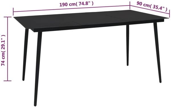 vidaXL 9-tlg. Garten-Essgruppe Schwarz PVC Rattan 3060272 Bild 12