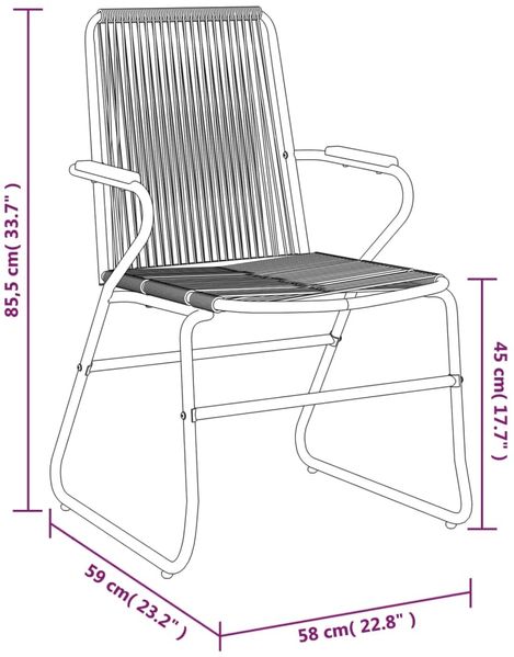 vidaXL 9-tlg. Garten-Essgruppe Schwarz PVC Rattan 3060272 Bild 11