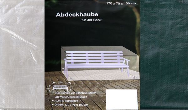 BURI Abdeckhaube 3er Bank 170x70x100cm Schutzhülle Möbelschutz Abdeckplane Regenplane