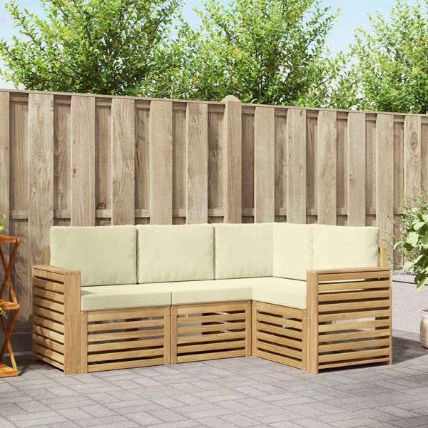 vidaXL Sofagarnituren 4 pcs Weiß und Creme 191 x 132,5 x 73 cm 3391760