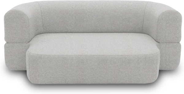 DOMO. collection Sofa 700 019, 2-Sitzer Schlafsofa, Ovale Form, Schlaffunktion, Inklusive Nierenkissen, Federkern Polsterung, 2er Couch, 208 x 115 x 78 (BxTxH), grau