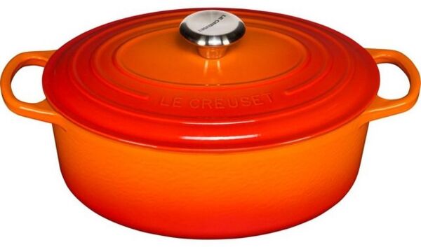 Le Creuset Bräter 'Signature' , Gusseisen , Oval, für alle Herdarten und Induktion geeignet, Ofenrot, 29,0 cm