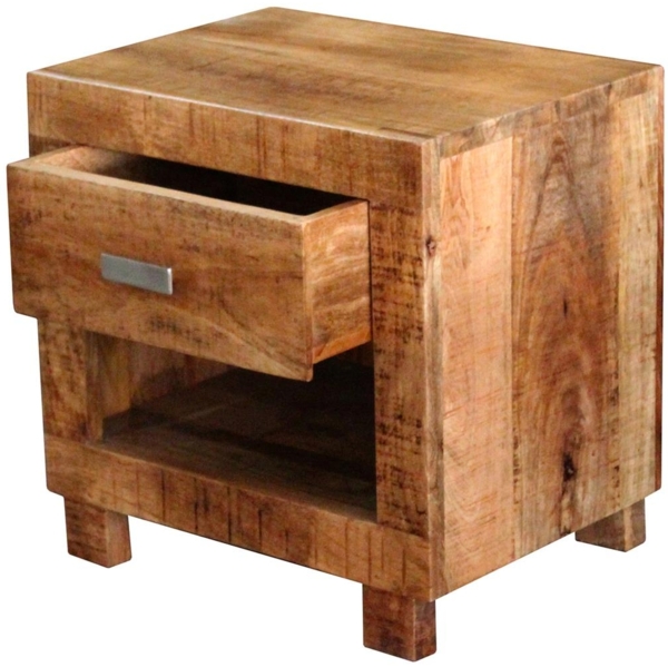 Nachtkommode Akazie Natur 1 Schublade Bild 5