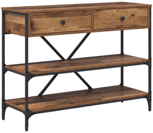 vidaXL Konsolentisch mit Schubladen Braun 100 x 34,5 x 75 cm Holz 871304