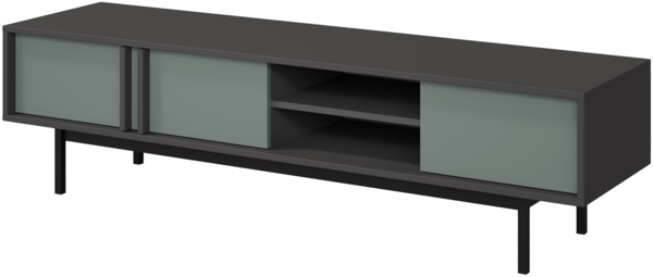 TV-Lowboard Agova 3D AL09 (Farbe: Anthrazit / Aloe)