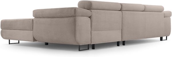 AX LIVING Cord Couch L Form – Arborio 280cm R Ecksofa in Beige mit Schlaffunktion Bild 6