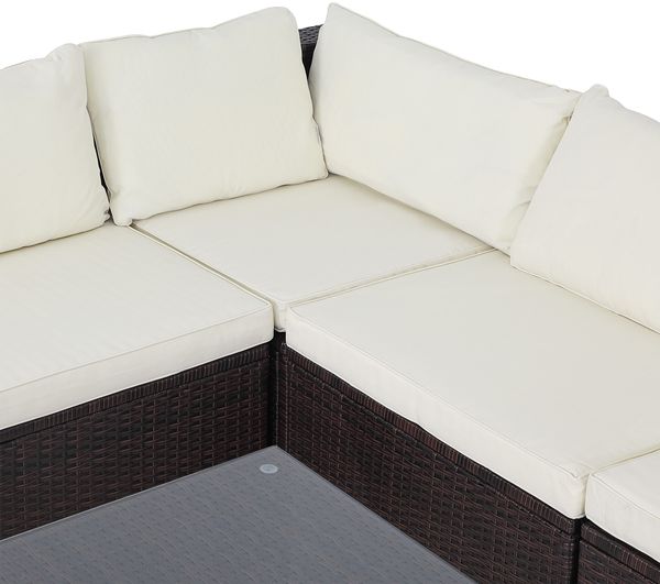 Casaria Polyrattan Lounge Set 'Perth', braun/creme Bild 8