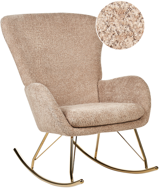 Schaukelsessel ANASET Bouclé Sandbeige