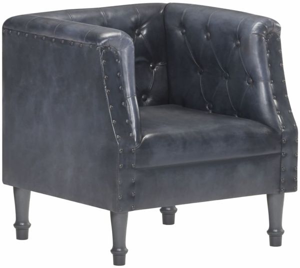 vidaXL Sessel Grau Echtleder [286591] Bild 6