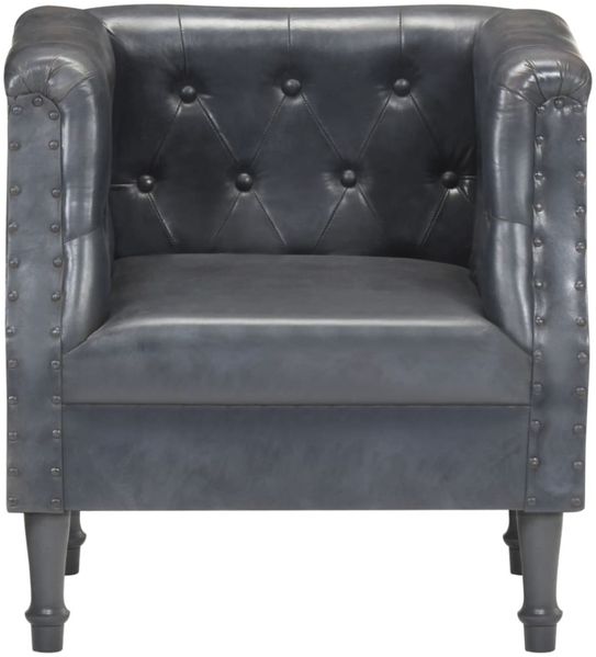 vidaXL Sessel Grau Echtleder [286591] Bild 7