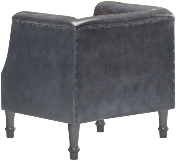 vidaXL Sessel Grau Echtleder [286591] Bild 8