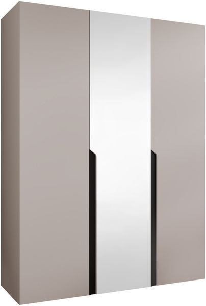 Kleiderschrank Veluna II 150 (Farbe: Cashmere / Cashmere + Schwarz)