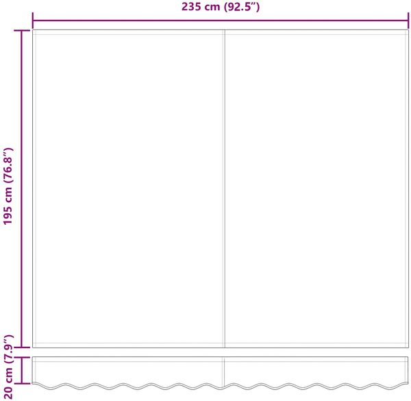 vidaXL Markisenersatzstoff Anthrazit und Weiß 2,5 x 2 m Polyester 42000470 Bild 9