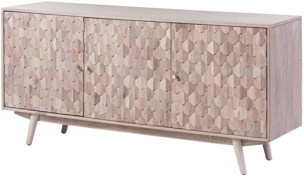Sideboard Akazie 160x42x75 weiß lackiert MOSAYK #210