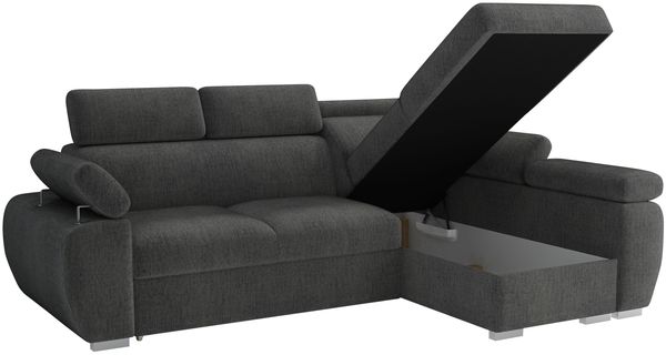 Ecksofa Boston Mini mit Schlaffunktion, Bettkasten, Einstellbare Kopfstützen (Farbe: Aragon 20, Seite: Links, LC+2r) Bild 4