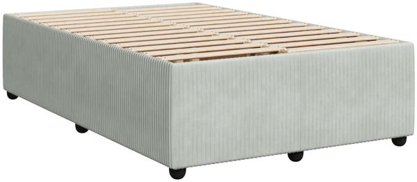 vidaXL Boxspringbett mit Matratze Hellgrau 120x200 cm Samt 3287722 Bild 6