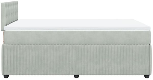 vidaXL Boxspringbett mit Matratze Hellgrau 120x200 cm Samt 3287722 Bild 9
