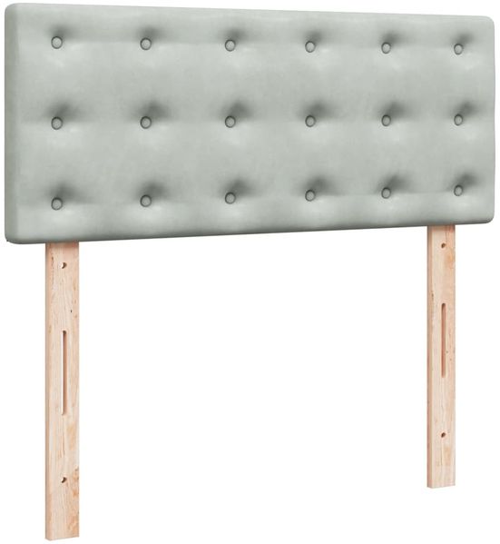 vidaXL Boxspringbett mit Matratze Hellgrau 120x200 cm Samt 3287722 Bild 5
