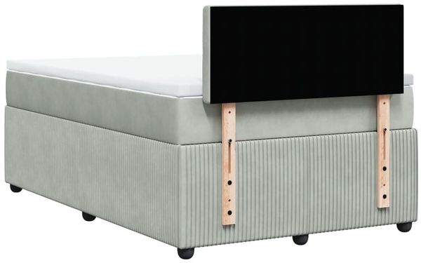 vidaXL Boxspringbett mit Matratze Hellgrau 120x200 cm Samt 3287722 Bild 10