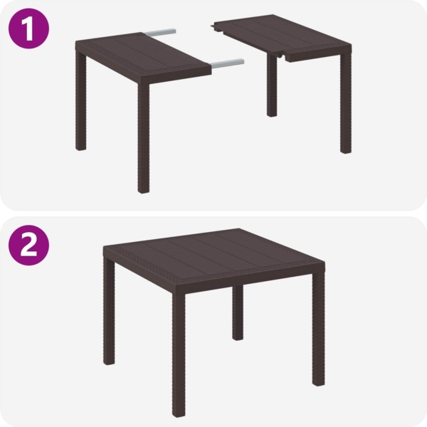 vidaXL Garten Essgruppe 5 pcs Braun Polt Rattan 3378538