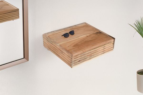 SAM® Wandregal Noma, massives Akazienholz, mit Schublade, verschiedene Größen