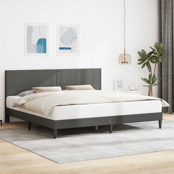 vidaXL Bettrahmen mit Kopfteil Dunkelgrau 200x200 cm Cordstoff 42027745