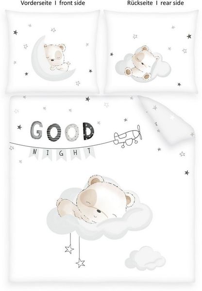 Baby Best Babybettwäsche Sleeping little bear, Renforcé, 2 teilig, Wendebettwäsche