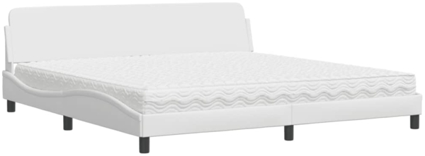 vidaXL Bett mit Matratze "Dover" Weiß 200x200 cm Kunstleder 3208478