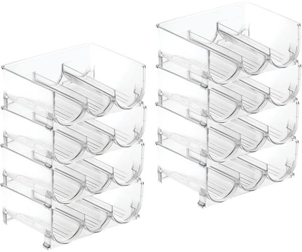 mDesign Flaschenregal Weinregal 8er-Set stapelbar Kunststoff transparent