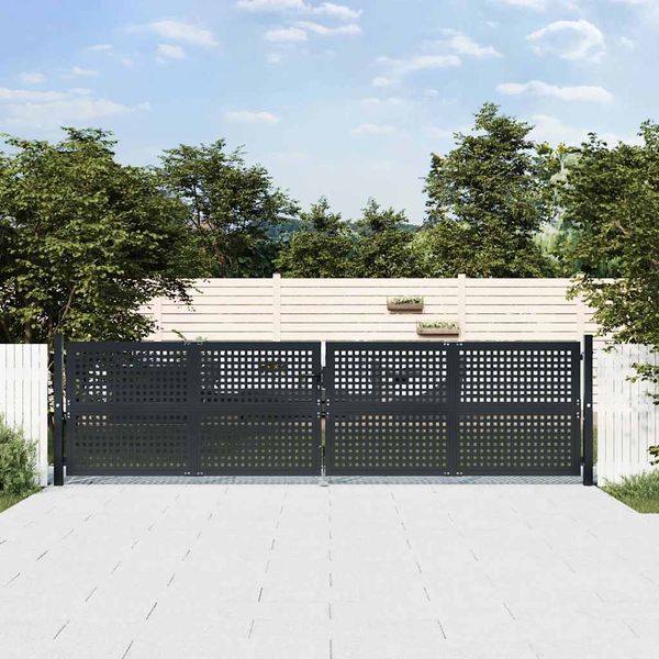 vidaXL Gartentor Anthrazit 400x125 cm Stahl 154571