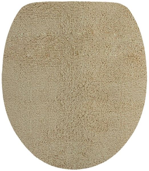 NYVI Badematte WC Vorleger mit Ausschnitt NYVISpa Lasalle Beige Toiletten Teppich, Höhe 20 mm, Polyester, Rutschfest, Saugstark, Schnell Trocknend, Fußbodenheizung geeignet