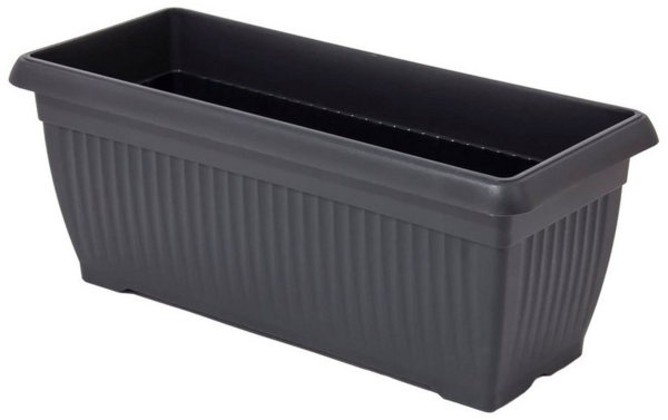 Spetebo Blumenkasten Kunststoff Pflanzkasten rechteckig anthrazit (Anzahl, 1 St, Stück), wetterfest und formstabil