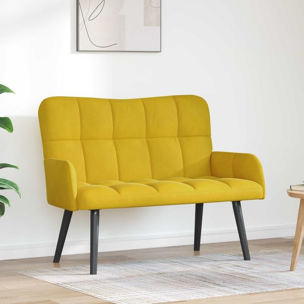 vidaXL Zweisitzer Sofa Gelb 115 x 61 x 87 cm Samt 42028946