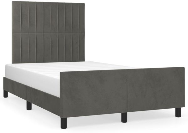 Einzelbettgestell Design für Erwachsene ohne Matratze Dunkelgrau 120x190 cm Samt d4575e