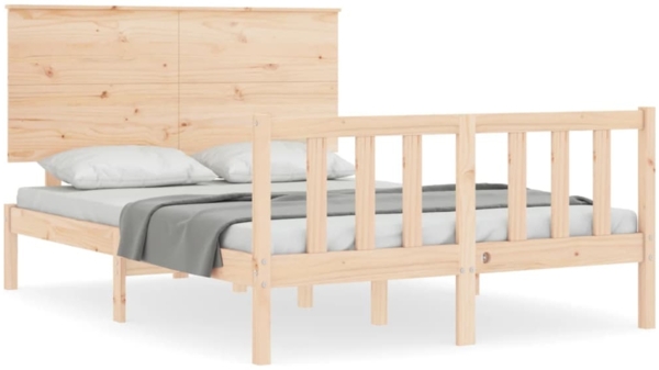 vidaXL Massivholzbett ohne Matratze 140x190 cm Kiefernholz 3193381