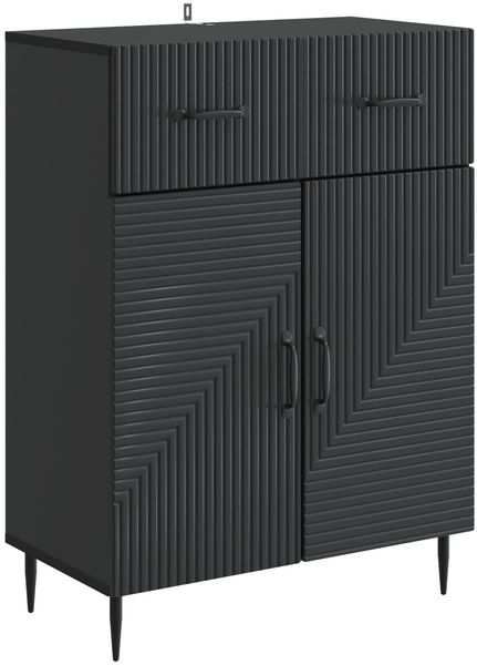 vidaXL Sideboard Schwarz 66 x 34,5 x 89,5 cm Holzwerkstoff 894866